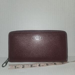 COACH Polished Pebble Leather Accordion Zip Wallet